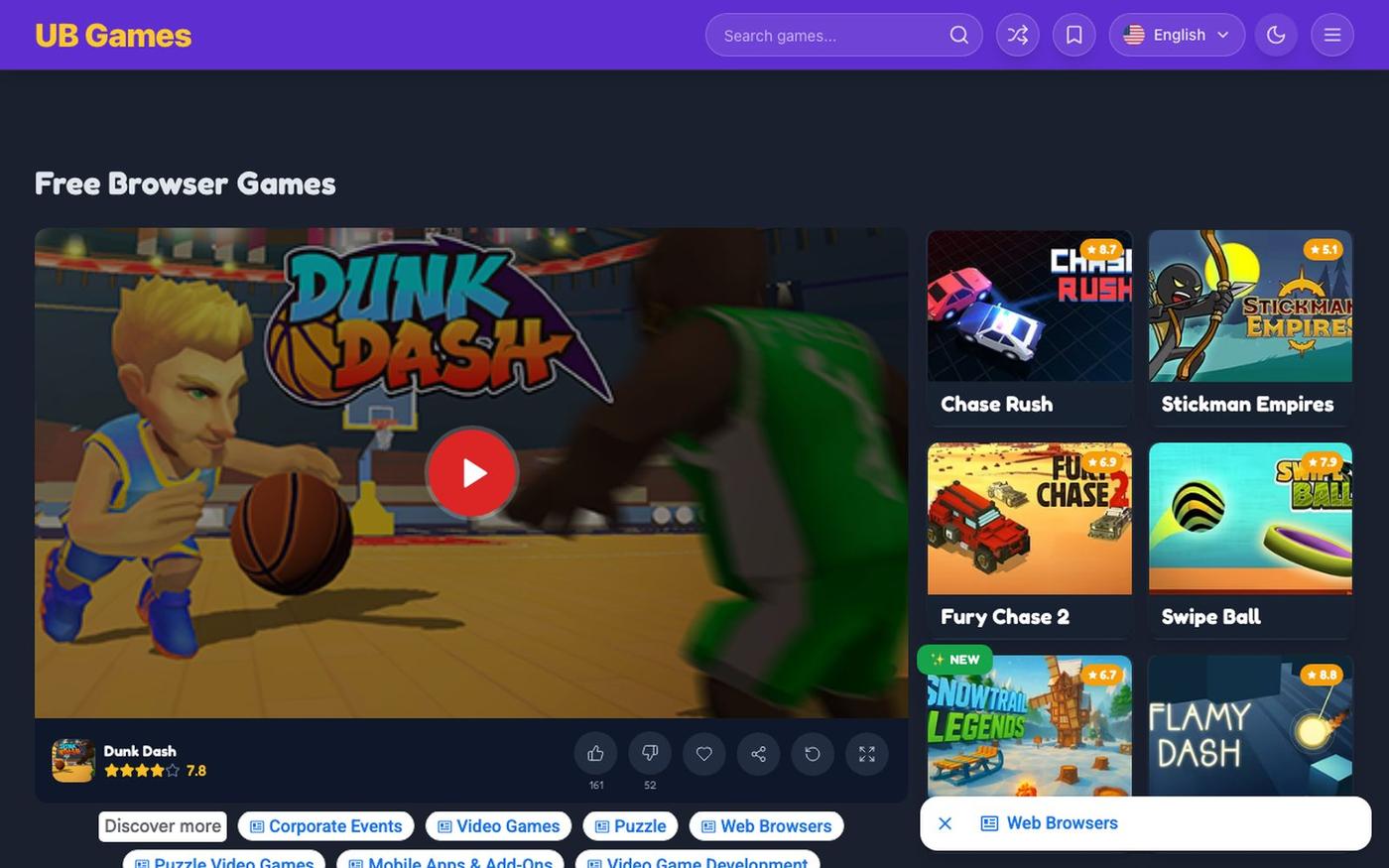 UB Games - Play Free Browser Games Online — screenshot