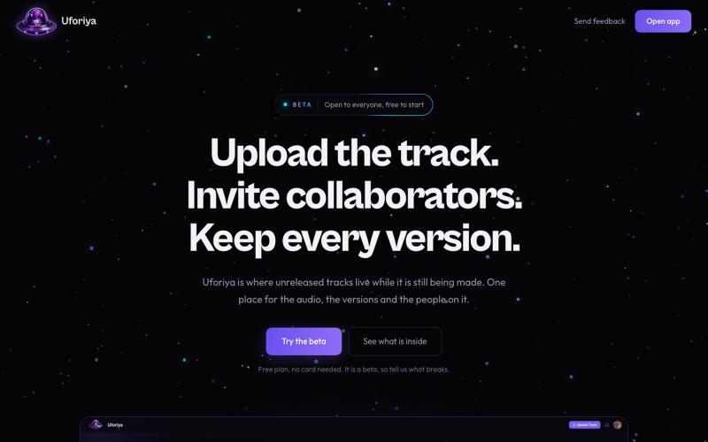 Uforiya | Where unreleased music lives — screenshot