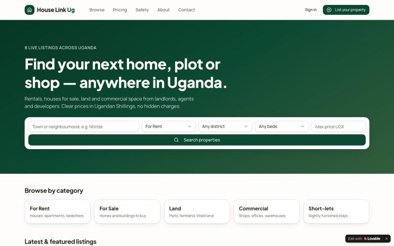 House Link Ug — Houses, Land & Rentals in Uganda — screenshot