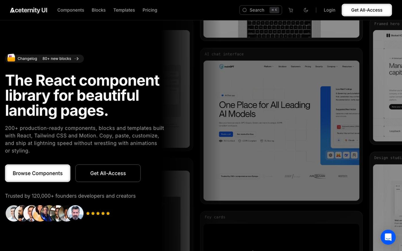 Aceternity UI — React & Tailwind CSS Component Library — screenshot