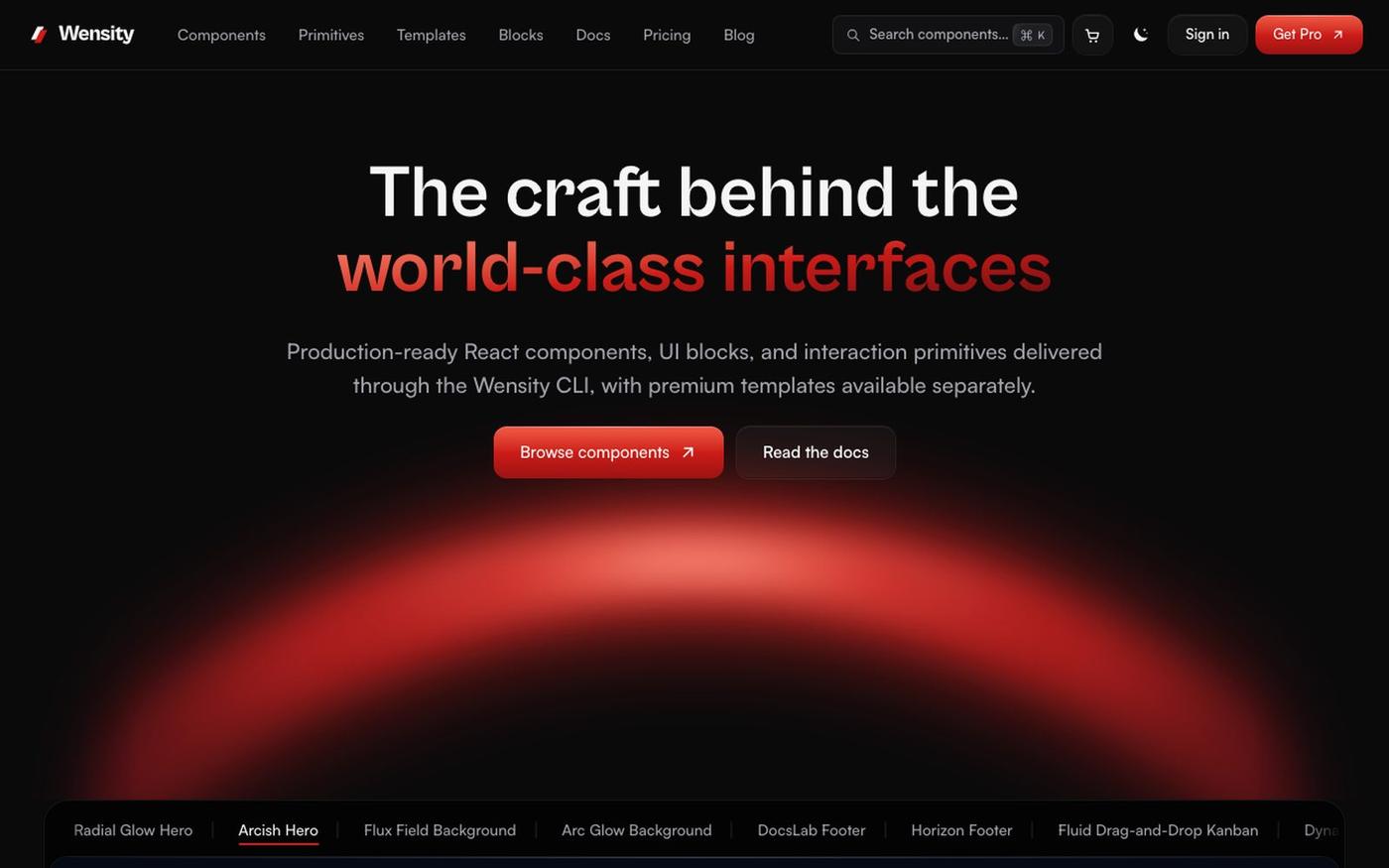 Wensity UI | Premium Components, Blocks and Templates for React and Next.js — screenshot