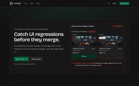 UI Verify · Visual testing for agents — screenshot