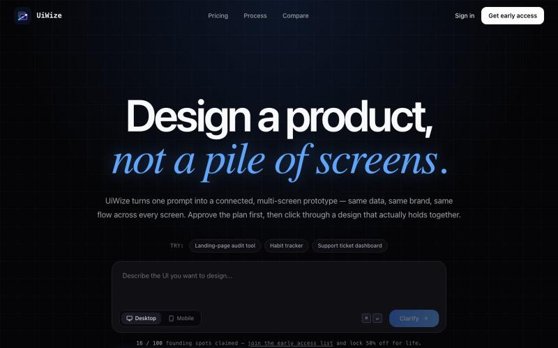 UiWize - a product-aware UI generator. — screenshot