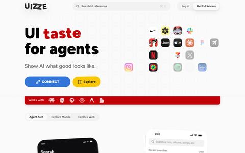 UIZZE - UI Taste for Agents — screenshot