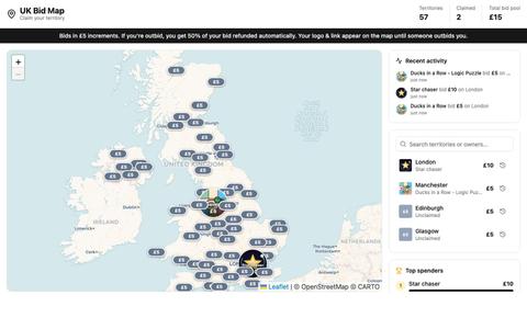 UK Bid Map — Claim Your Territory — screenshot