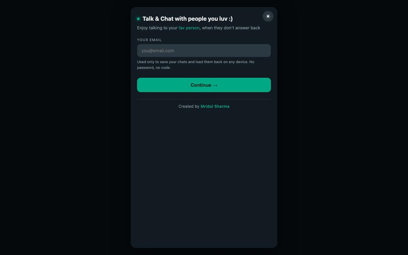 Talk & Chat with people you luv — screenshot