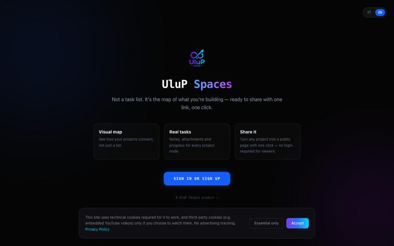 UluP Spaces — The Visual Map for Your Projects — screenshot
