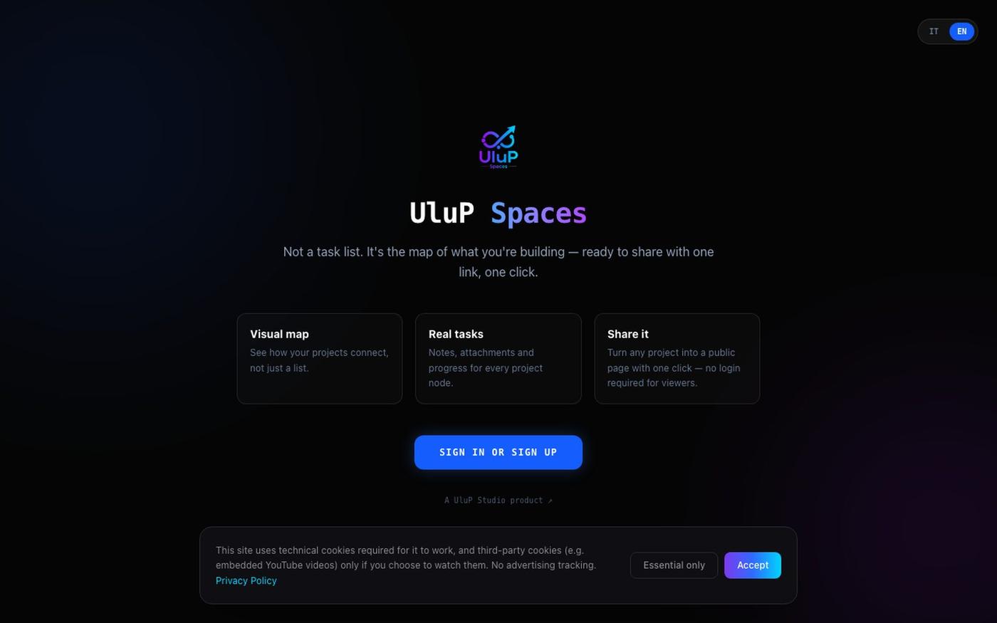UluP Spaces — The Visual Map for Your Projects — screenshot