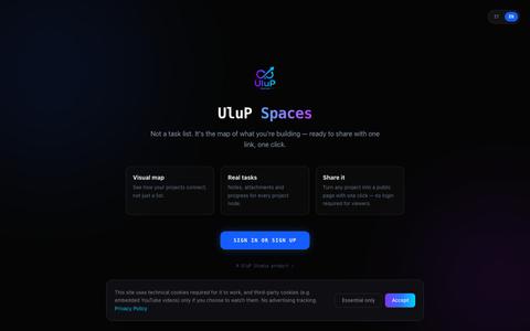 UluP Spaces — The Visual Map for Your Projects — screenshot