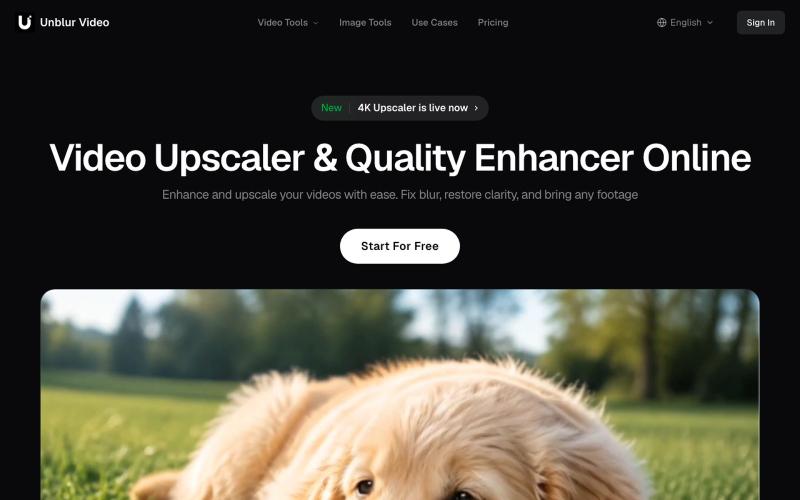 Video Upscaler & Quality Enhancer Online | Unblur Video — screenshot