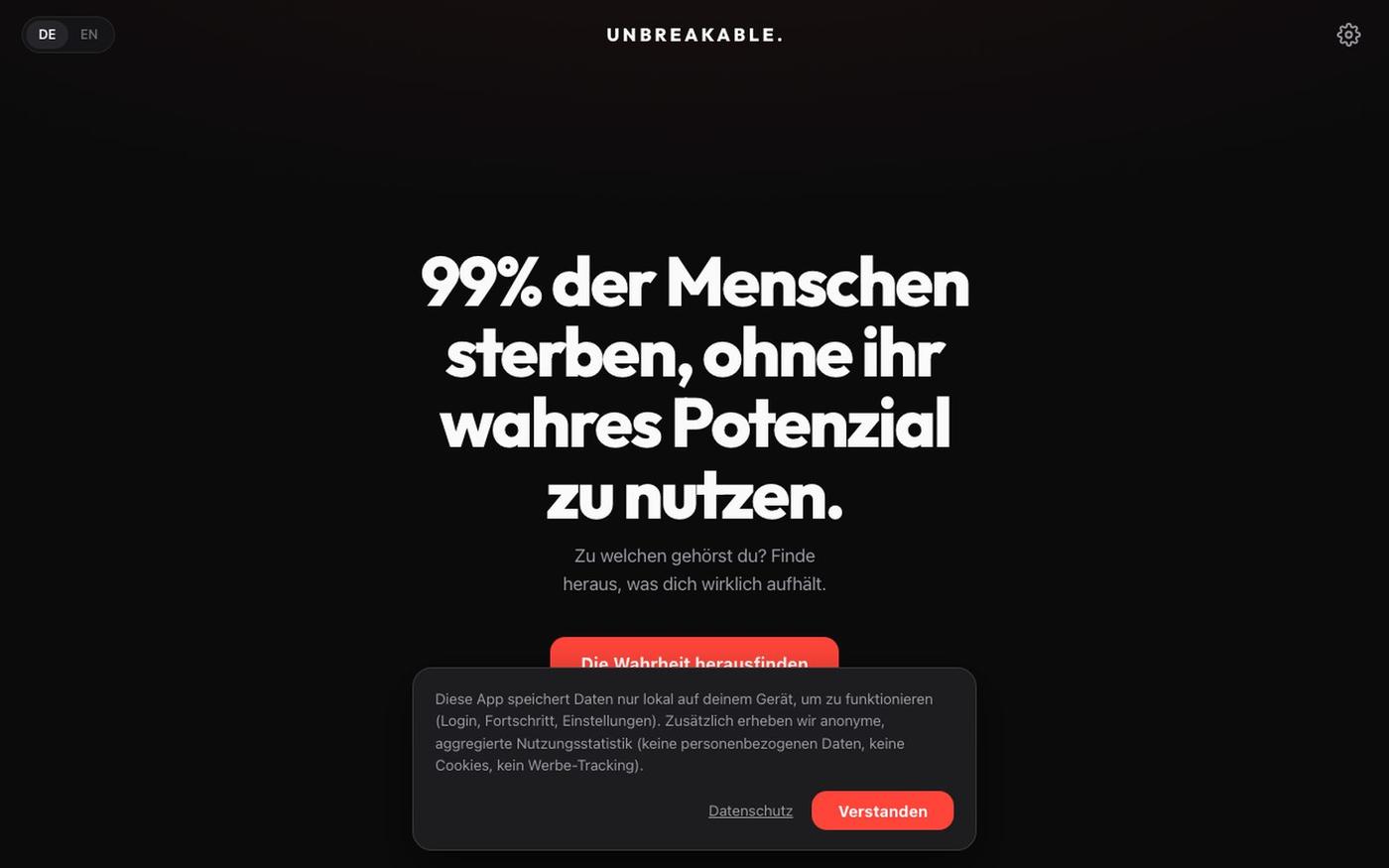 Unbreakable Mindset — screenshot