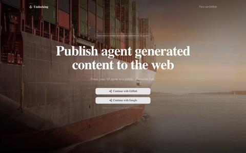 Undocking — deploy agent generated content to the web in one call — screenshot
