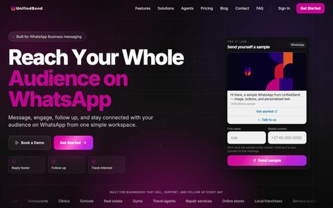 UnifiedSend - WhatsApp Growth for Every Business — screenshot