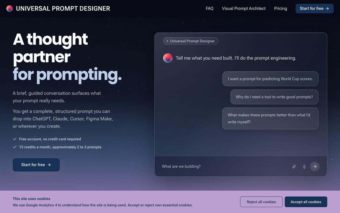 Universal Prompt Designer | Build Better AI Prompts — screenshot