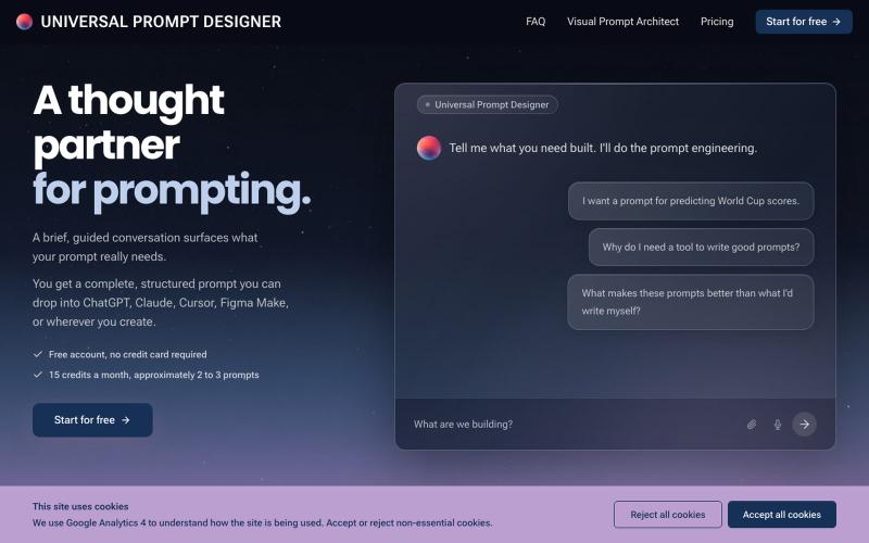 Universal Prompt Designer | Build Better AI Prompts — screenshot