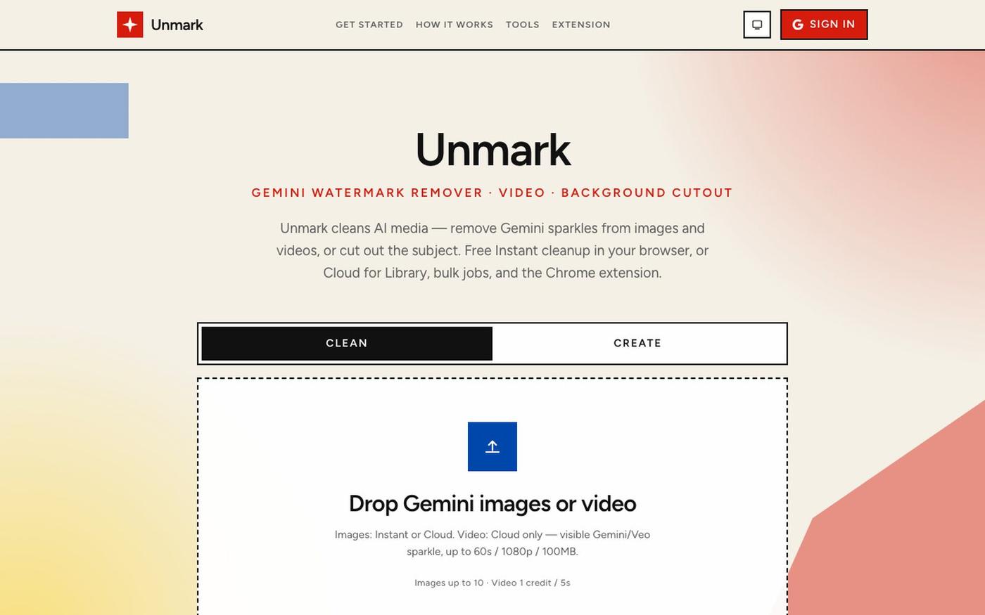 Unmark — Gemini Watermark Remover, Video & Background Cutout — screenshot