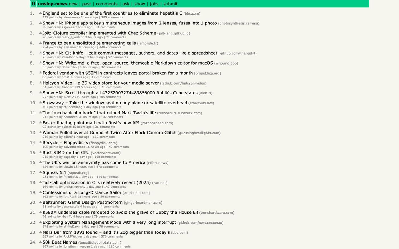 unslop.news — screenshot