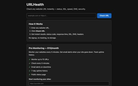 URLHealth – Free Website URL Health Checker — screenshot