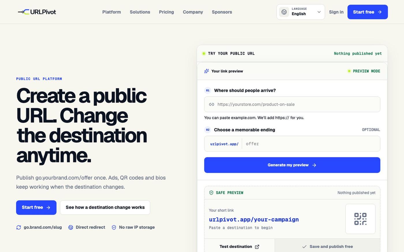 URLPivot · URLs públicas que continuam atuais — screenshot