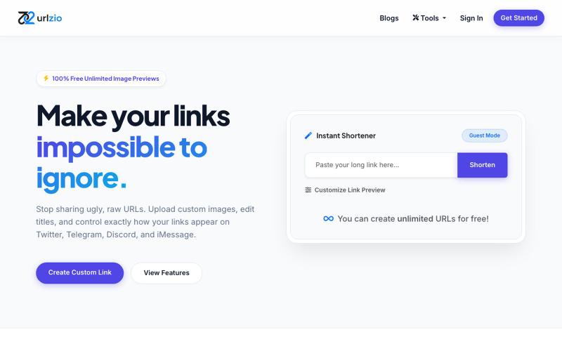 Image URL Shortener - Free Link Shortener with Image Preview — screenshot