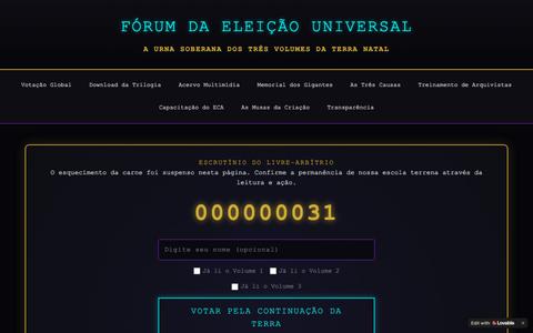 Eleição Universal — Fórum Oficial da Trilogia — screenshot