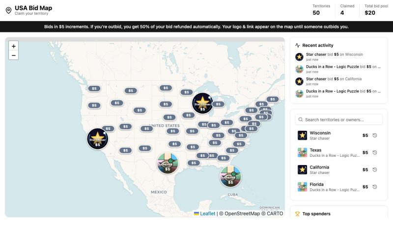 USA Bid Map — screenshot