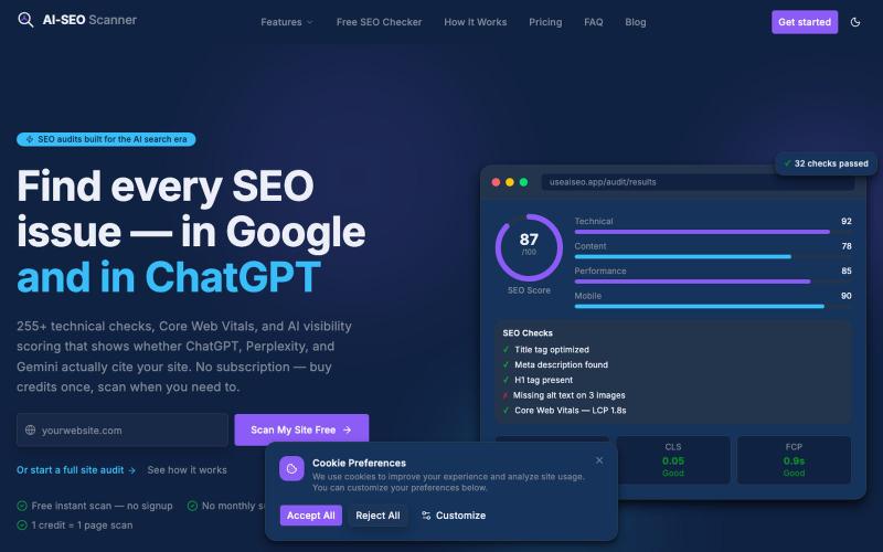 AI SEO Scanner — AI-Powered SEO Analysis Platform — screenshot