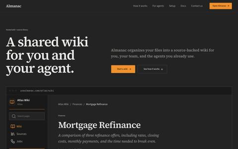 Almanac - hosted wiki and source library — screenshot