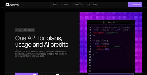 Billing Infrastructure for AI Startups | Autumn — screenshot