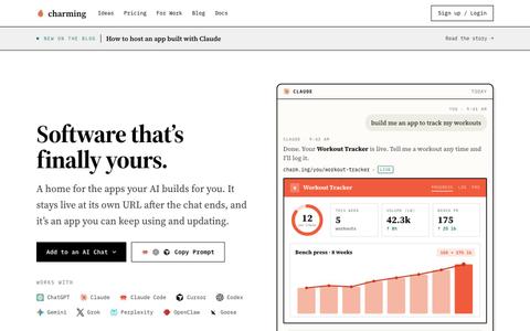 Charming — Build and host apps with any AI — screenshot