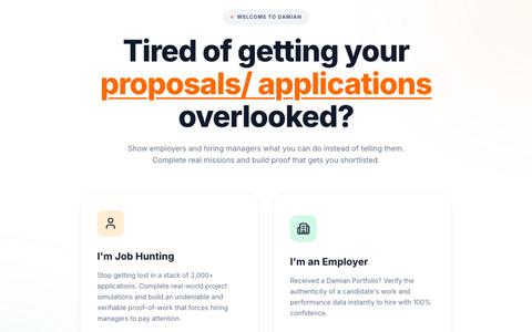 Damian | Build Your Proof of Work — screenshot