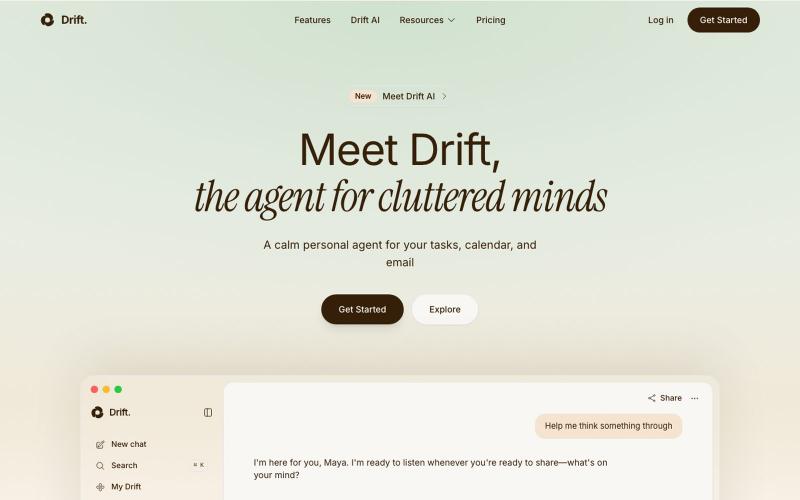 Drift | A calm personal planning app — screenshot
