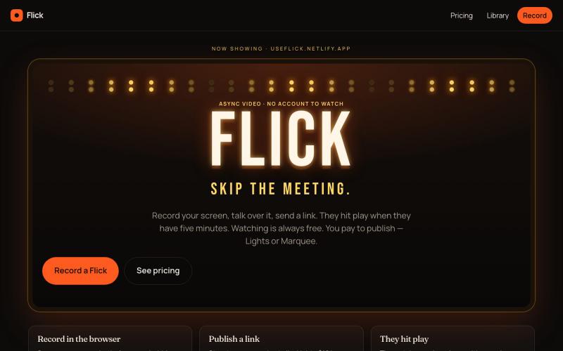 Flick — now showing — screenshot