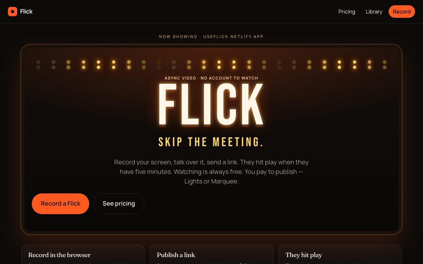Flick — now showing — screenshot