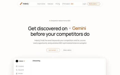 Indexly — AI SEO Agent That Writes & Publishes Articles That Rank — screenshot