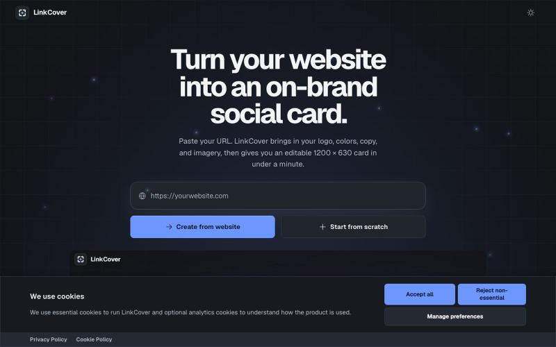 LinkCover — Free Open Graph Image Generator — screenshot