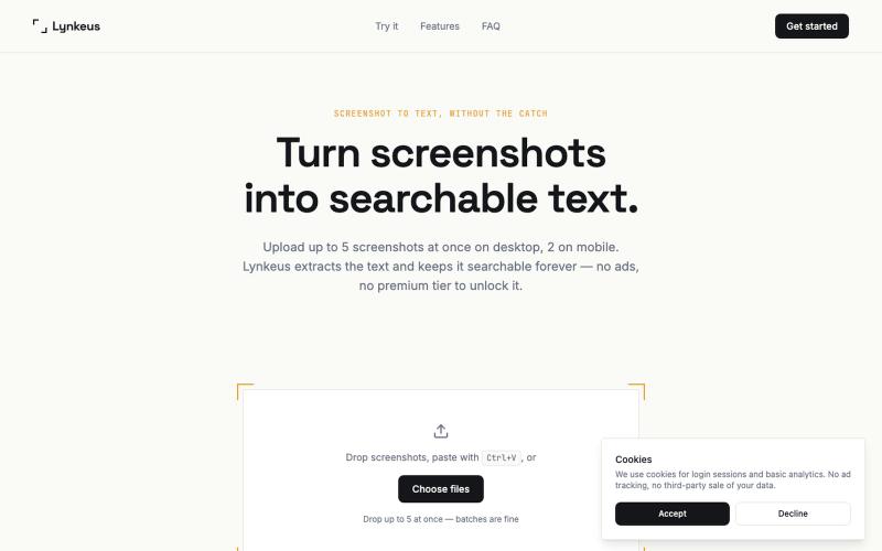 Lynkeus — Screenshot to text, in focus — screenshot