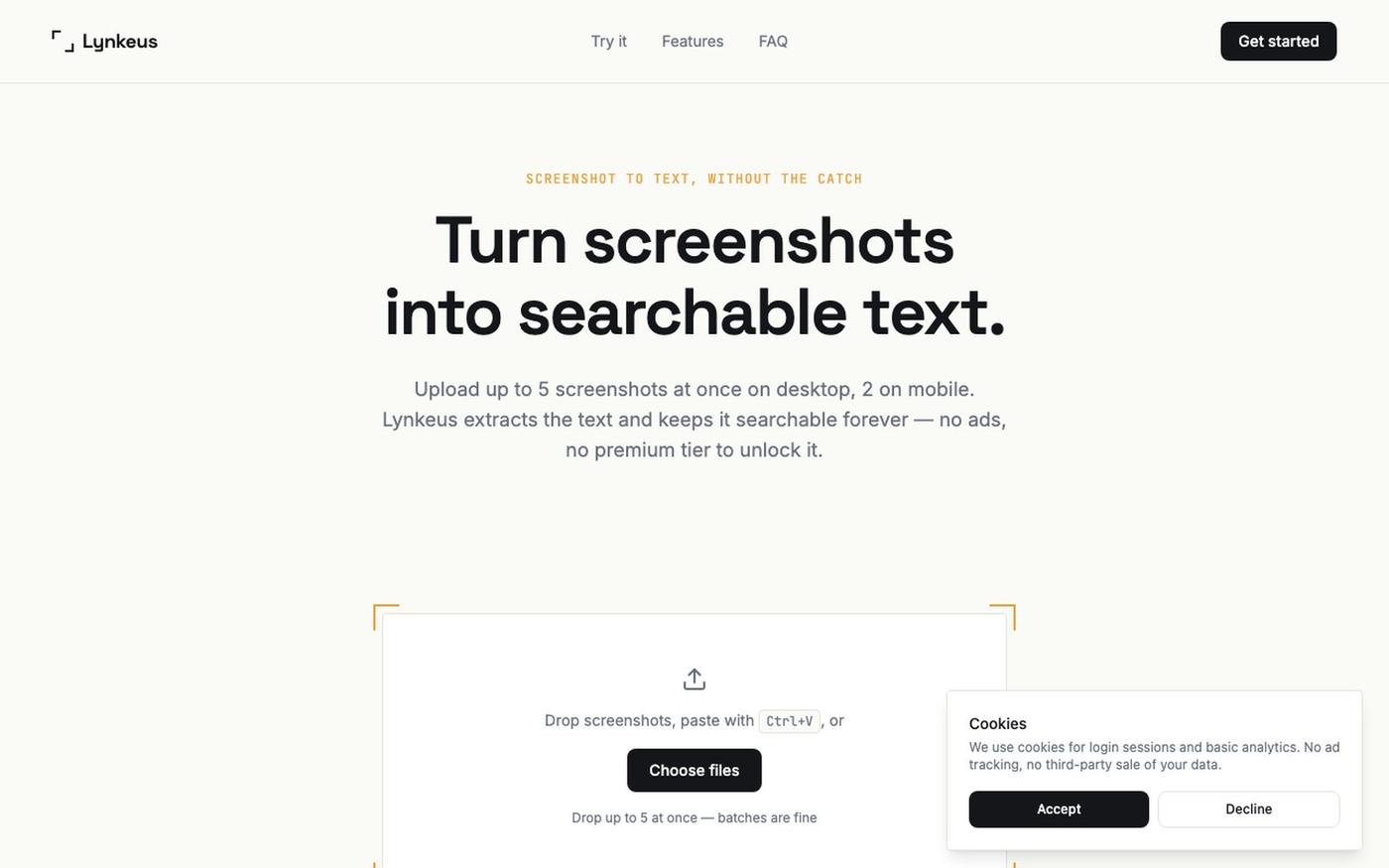 Lynkeus — Screenshot to text, in focus — screenshot