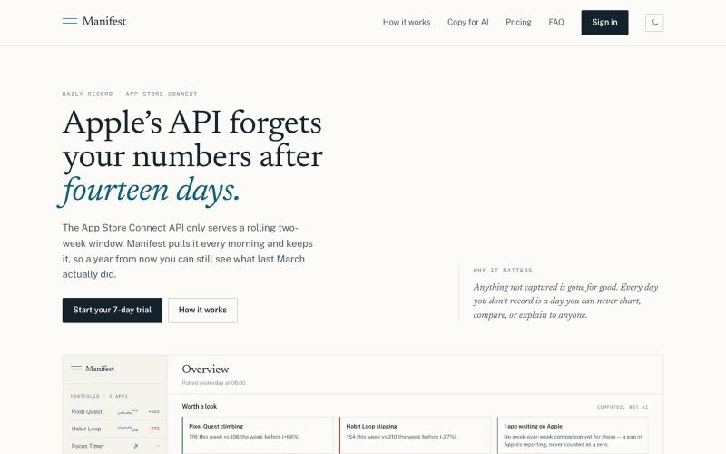 Manifest — screenshot