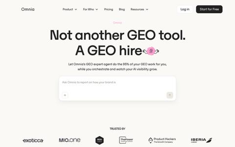 Omnio: The AI GEO Agent That Does 95% of Your GEO Work — screenshot