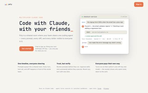 Poly — multiplayer Claude Code — screenshot