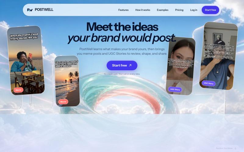 PostWell — Brand-grounded content ideas — screenshot