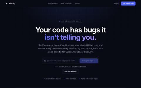 RedFlag - AI security scanner for your codebase — screenshot