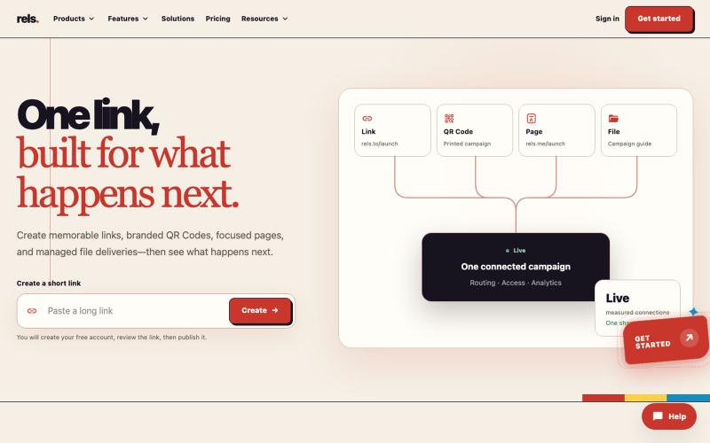 rels — Links, QR Codes, Pages, and Files — screenshot