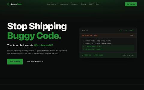 SecureCode — Stop Shipping Buggy Code — screenshot