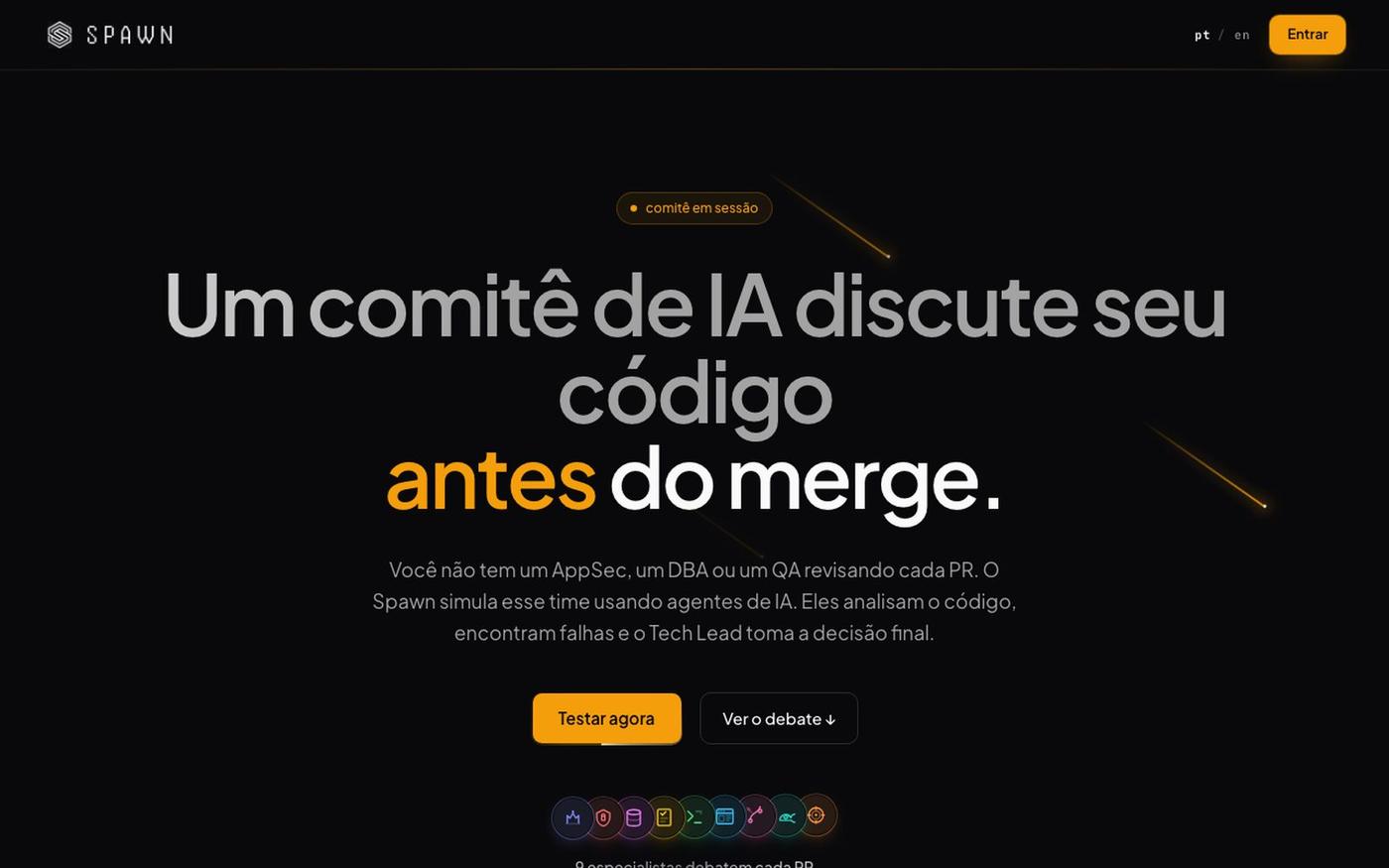 Spawn — Revisão de código multi-agente — screenshot