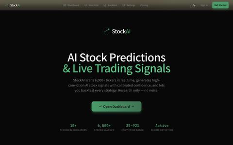 StockAI — AI Stock Predictions, Signals & Screener — screenshot