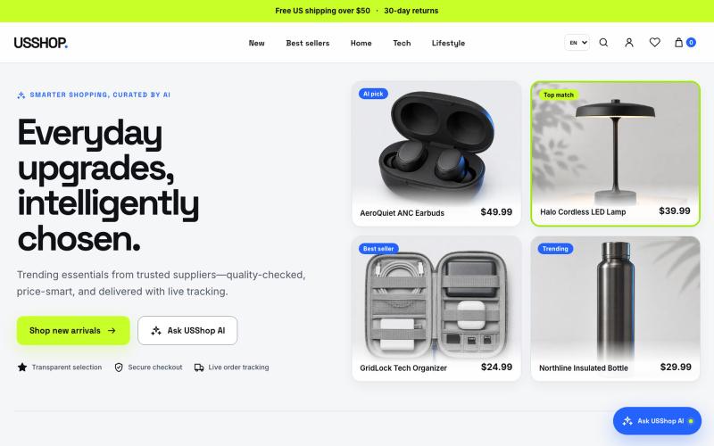USShop — Everyday upgrades, intelligently chosen — screenshot