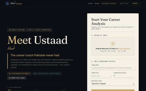 Ustaad (اُستاد) — Career Intelligence & OS for Tech Talent — screenshot