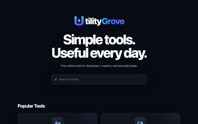 UtilityGrove — screenshot